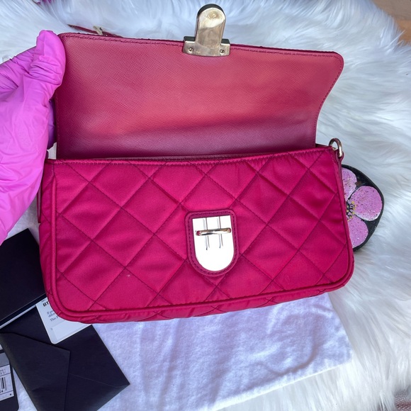 Authentic PRADA Tessuto Impuntu Shoulder Bag Pink Nylon - Picture 7 of 17